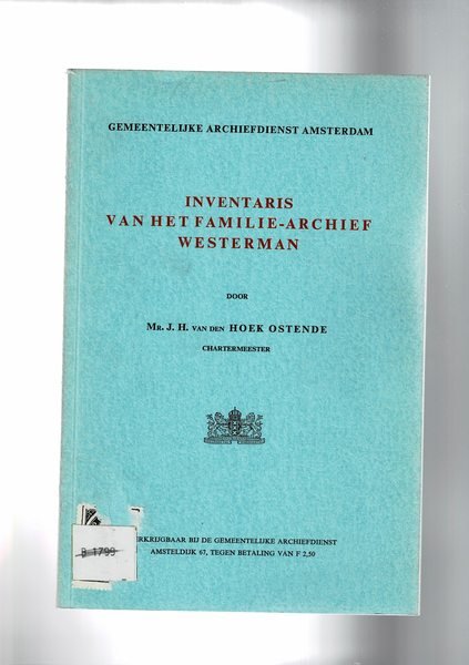 Inventaris van het familiearchief Westerman.