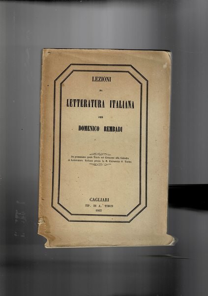 Lezioni di letteratura italiana.