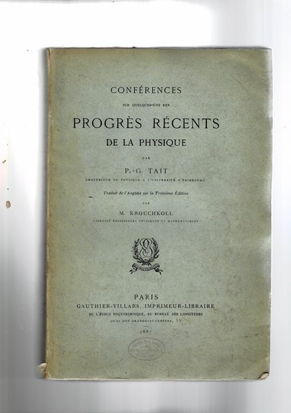 Conferences sur quelques-uns des progres recents de la physique.