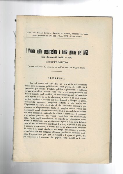 I Veneti nella preparazione e nella guerra del 1866 (con …