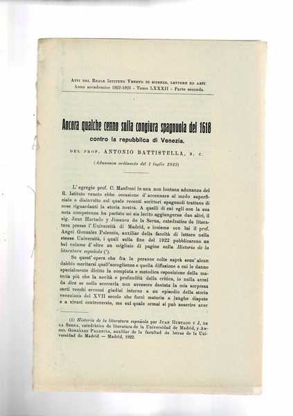 Ancora qualche cenno sulla congiura spagnola del 1618 contro la … | Immagine principale
