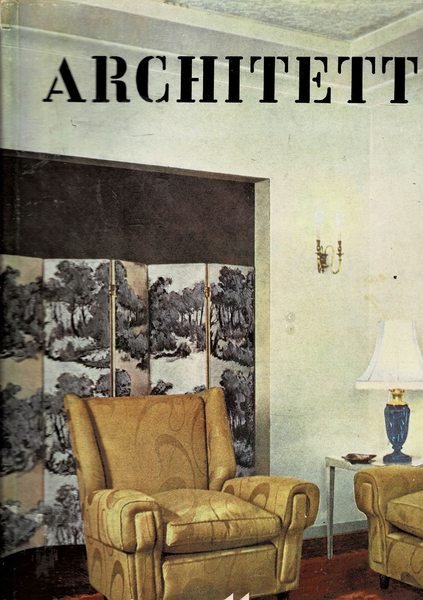 Architetti, rassegna di architettura, urbanistica, arredamento. Anno II° n° 11 dic. 1951. Edifici per uffici e albergo a Helsinki; concorso per il mercato ortofrutticolo di Trieste; progetti per case d'abitazione a Milano; la colonia residenziale di Eyot Zurigo; trasformazione di uan vacchia villa sui colli; la ricostruzione del ponte coperto di Pavia; ecc.