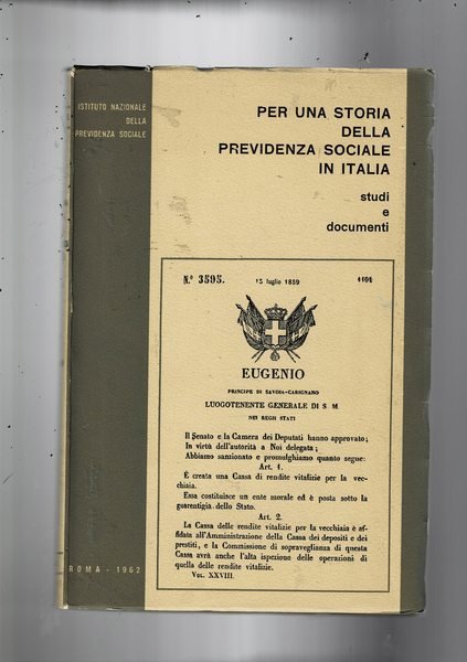 Per una storia della previdenza sociale, studi e documenti.