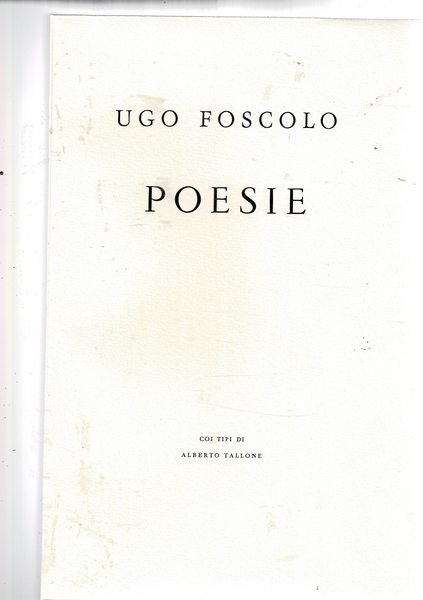 Poesie. Edizione composta a mano con caratteri Palladio disegnati da …