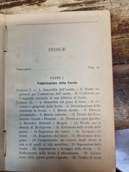 La fecola sta fabbricazione e sua trasformazione in destrina, glucosio, …