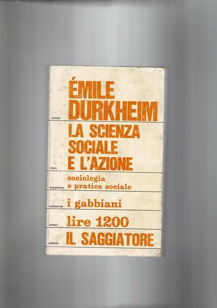 aL scienza sociale e l'azione.
