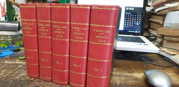 Manuale della letteratura italiana vol. I-V. Termina con il secolo XIX.