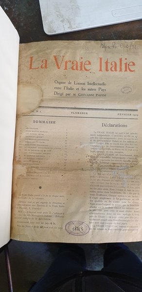 LA VRAIE ITALIE. Organe de la Liaison Intellectuelle entre l' …