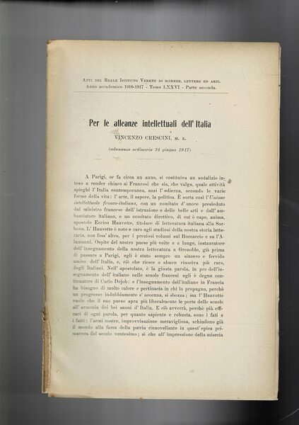 Per le alleanze letterarie dell'Italia. Estratto dagli Atti del Reale …