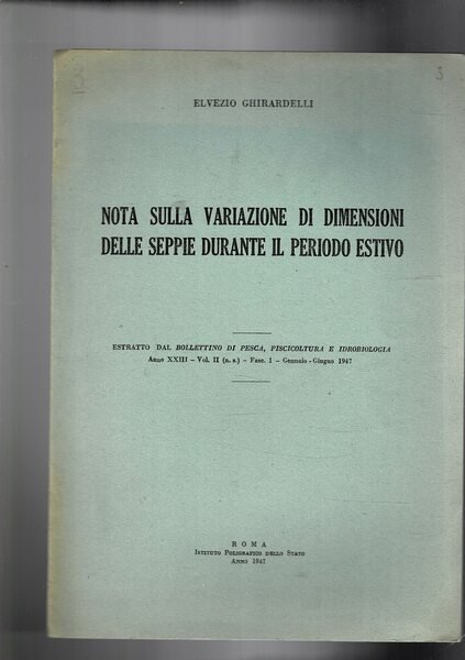 Nota sulla variazione di dimensione delle seppie durante il periodo …