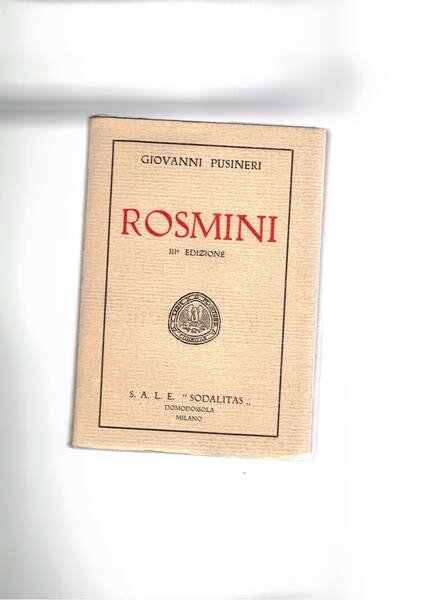 Rosmini. Terza edizione. | Immagine principale