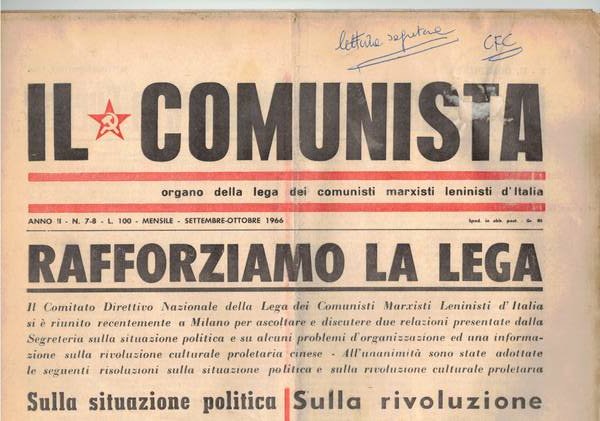 Il Comunista, organo mensile della lega dei comunisti marxisti leninisti …