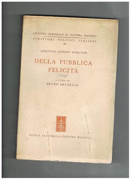 Della pubblica felicità, a cura di Bruno Brunello.