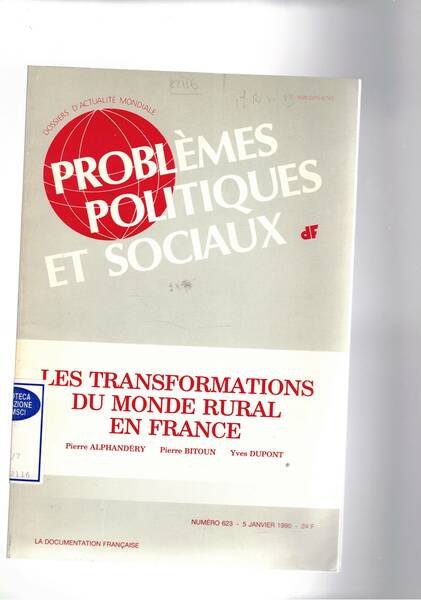 Les transformations du nonde rural en France n° 623 del …