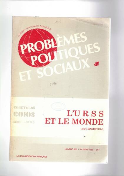L'Urss et le monde n° 605 del 31 mar. 1989 …