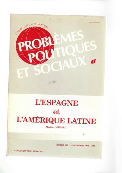 L'Espagne et l'Amerique latine, n° 595 del 11 nov. 1988 …