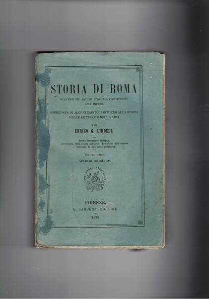 Storia di Roma dai tempi più antichi fino alla costituzione …