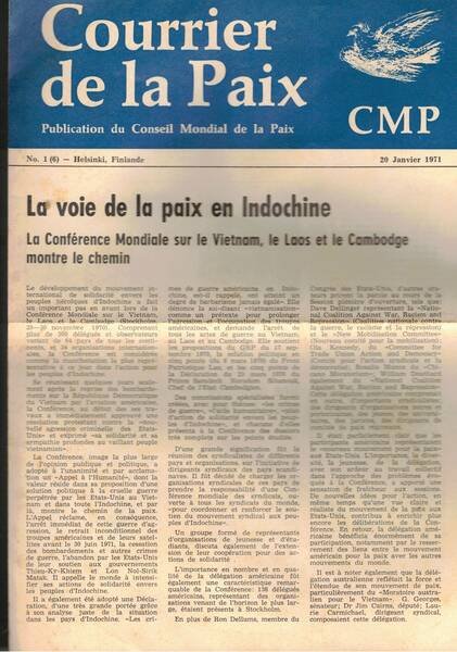 Courrier de la paix n° 20 gen. 1971. La voix …