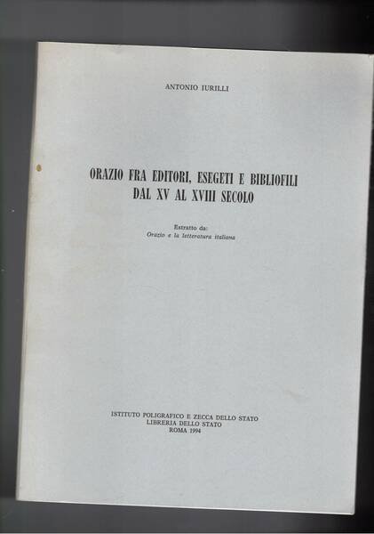 Orazio fra editori, esegeti e bibliofoli dal XV al VIII …