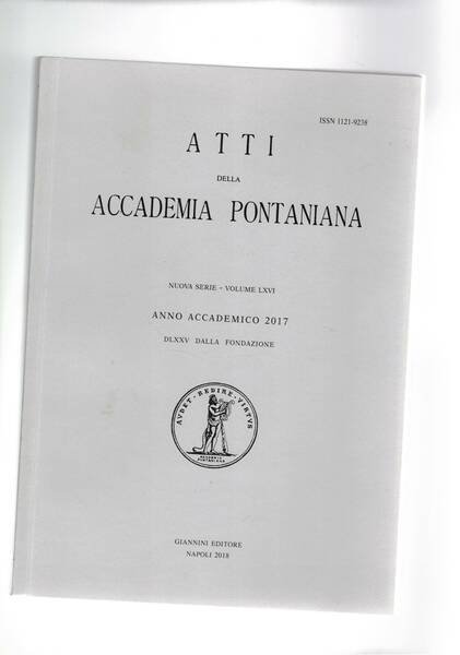 Atti della Accademia Pontaniana nuova serie vol. LXVI anno 2017. …