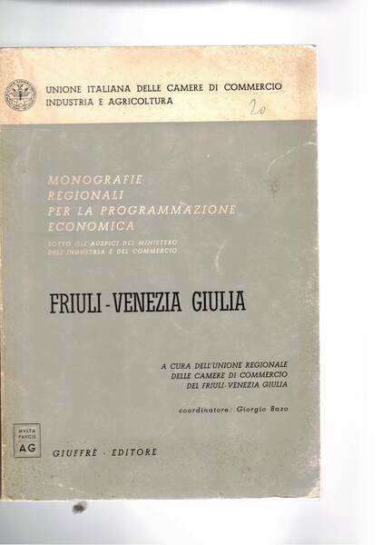 Friuli Venezia Giulia. Monografia regionale per la programmazione economica.