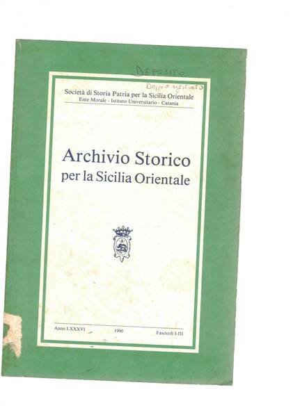 Inventario dell'archivio Trigona della Floresta. N° dell'archivio storico per la Sicilia Orientale.