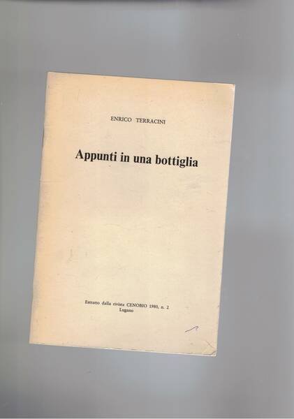 Appunti in una bottiglia. Estatto da Cenobio n° 2 del … | Immagine principale