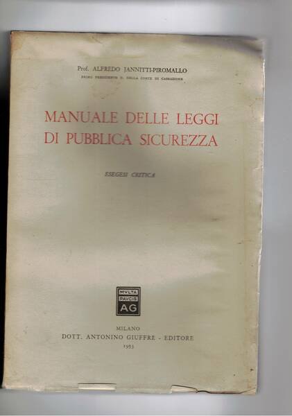 Manuale delle leggi di pubblica sicurezza.