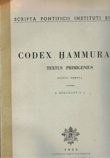 Codex Hammurabi. Textus Primigenium. Editio Tertia.