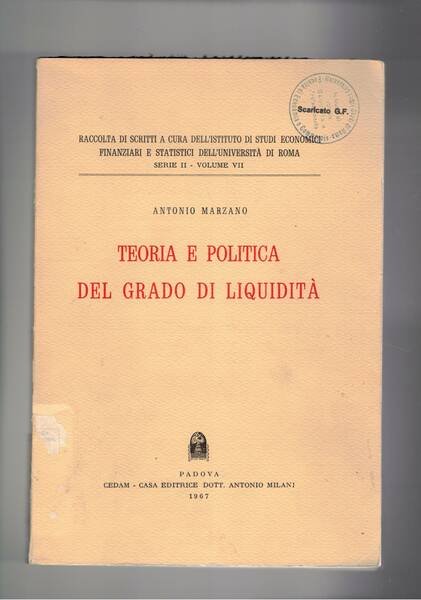 Teoria e politica del grado di liquidità.