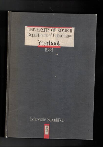 Yaear Book 1988, volume I°. Univ. of Rome II° department …