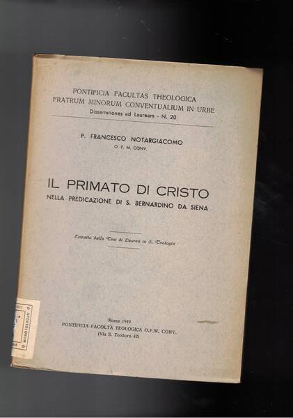 Il primato di Cristo nella predicazione di S. barnardino da … | Immagine principale