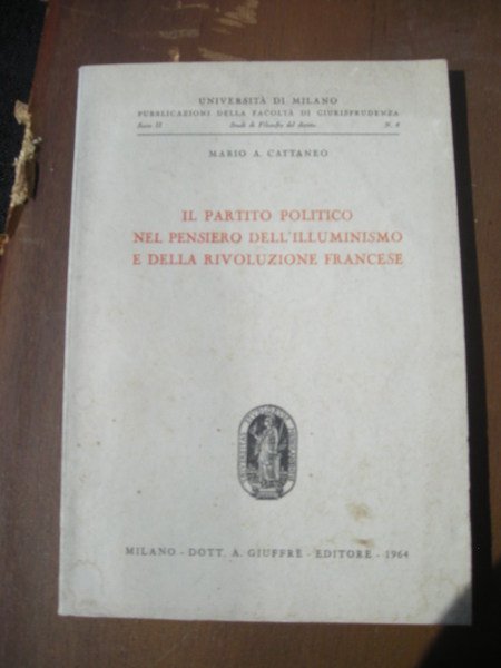 Il partito politico nel pensiero dell'illuminismo e della rivuzione Francese.