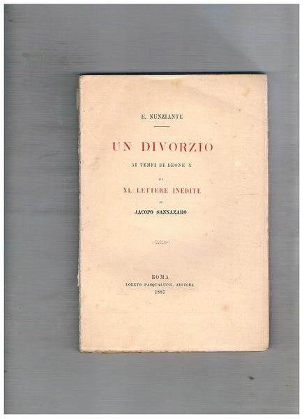 Un divorzio ai tempi di Leone X di XL lettere …