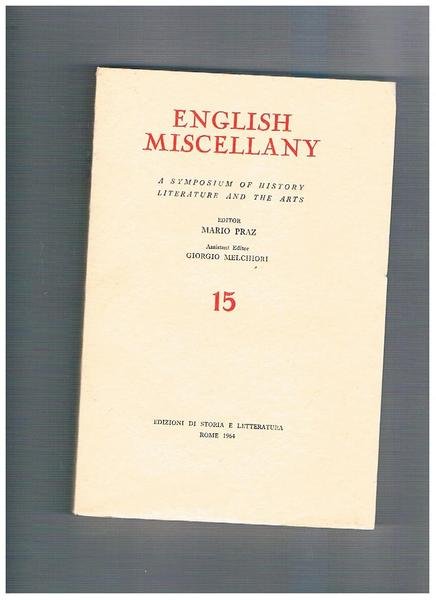 English Miscellany a symposium of history literature and the arts …