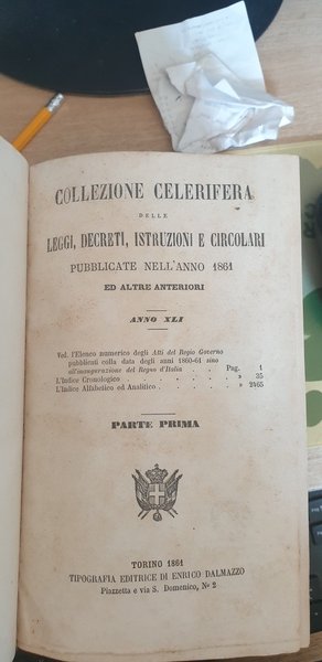 Collezione celerifera delle leggi, decreti, istruzioni e circolari pubblicate nell'anno …