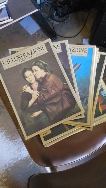 L'Illustrazione italiana, rivista bimestrale di cultura. Disponiamo dei seguenti anni: anno I°, il n° 2 (dic. 1981- gen 1982) annata scompeta; anno II° i num. 3-4-5-6-8 (dal feb. 1982 al genn. 1983) annata completa;anno III° i num. 9-10-11-12-13 (dal feb. 1983 al nov. 1983) annata scompleta.