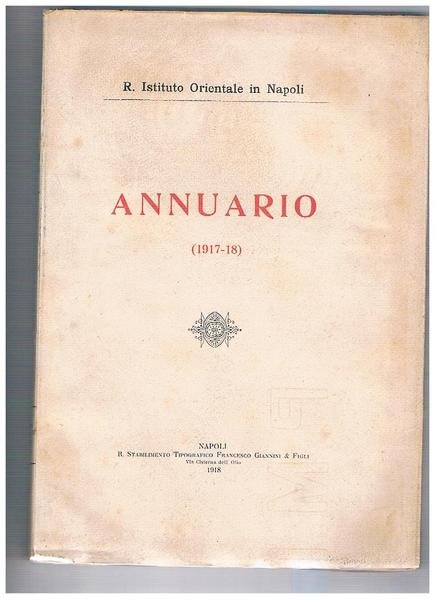 Annuario (1917-18), contiene: il gergo dei berberi della Tripolitania, del … | Immagine principale