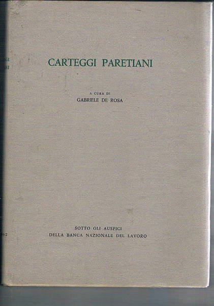 Carteggi Paretiani, 1892-1923. Sotto gli auspici della Banca Nazionale del …