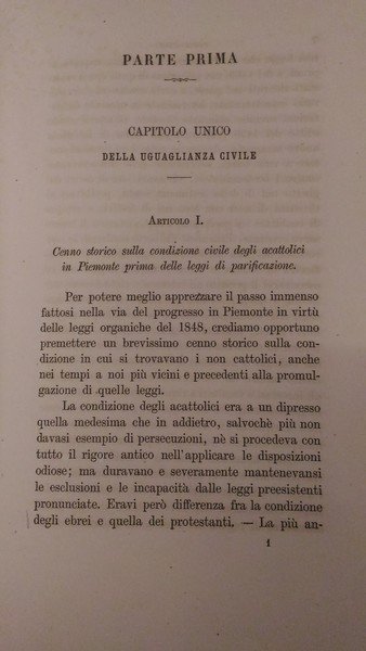 Della uguaglianza civile e della libertà dei culti, secondo il …