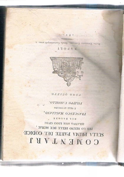 Comentarj sulla prima parte del codice pe lo Regno delle …