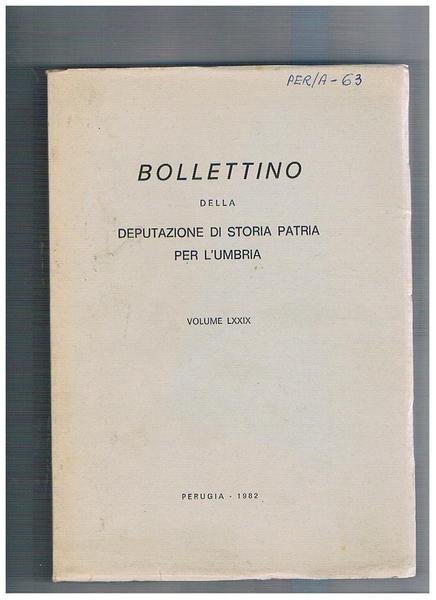 Bollettino della Deputazione di Storia Patria per l'Umbria, volume LXXIX. … | Immagine principale