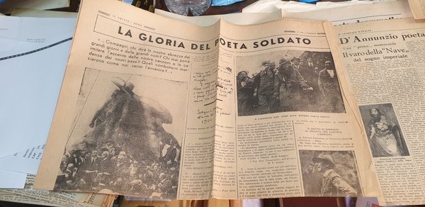 Morte di Gabriele D'Annunzio. Raccolta di pagine di quattro giornali …