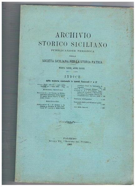 Archivio storico Siciliano pubblicazione periodica della Società Siciliana per la …