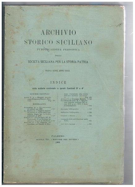 Archivio storico siciliano. pubblicazione periodica della Società Siciliana per la …