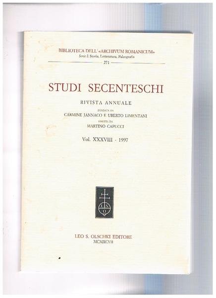 Studi secenteschi, rivista annuale della biblioreca dell"Archivium Romanicum" findata da …