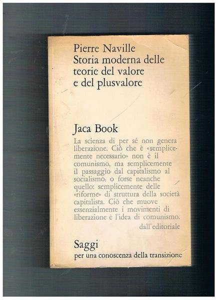 Storia moderna delle teorie del valore e del plusvalore. Coll. …