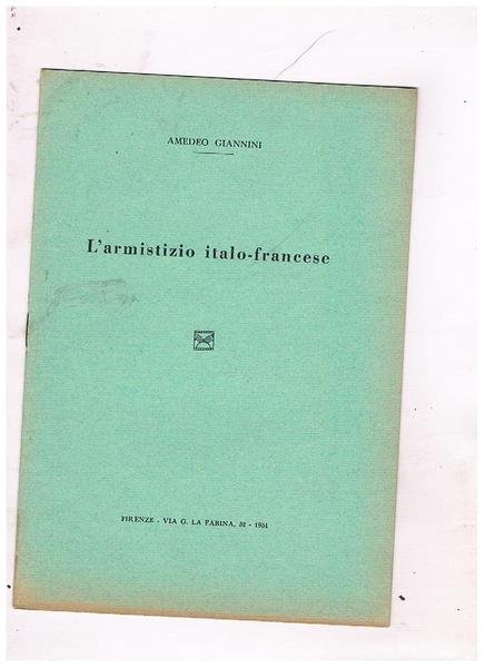 L'armistizio italo-francese. Estratto.
