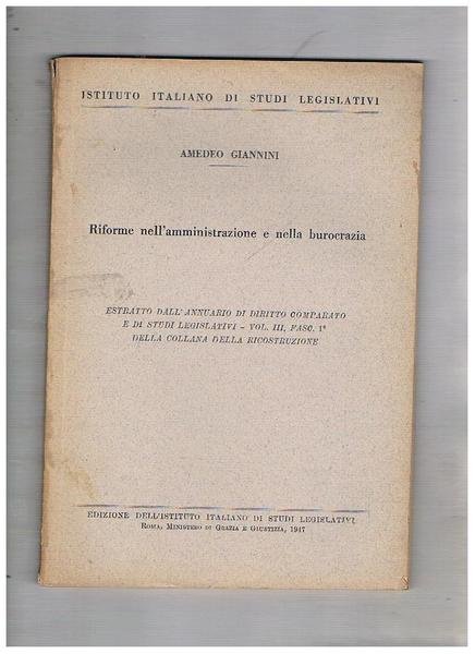 Riforme nell'amministrazione e nella burocrazia. Estratto.
