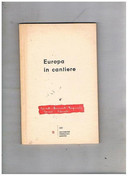 Europa in cantiere. N° 12 della collana.